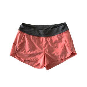 Athleta Track This Run Womens Sz M Orange Gray Elastic Waist Running Shorts